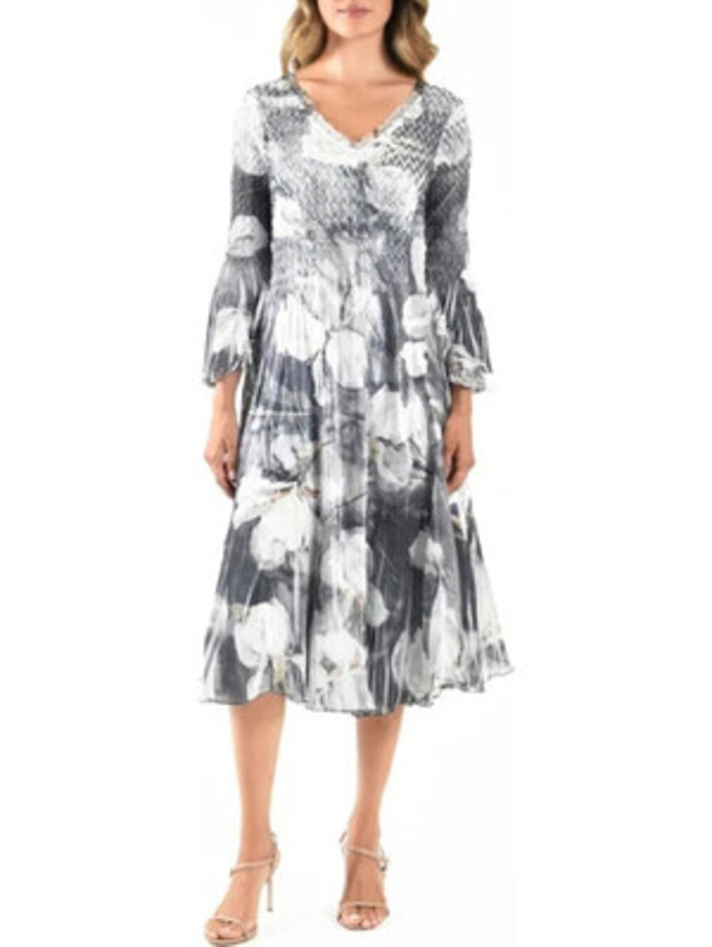 NEW, Komarov  flared bell sleeves stretchy dress Size S #MD2276